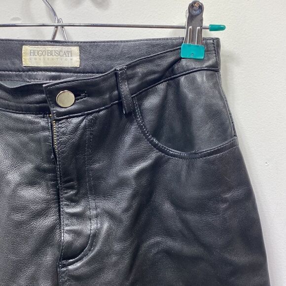 Hugo Buscati Collection Leather Pants Size 6 - Picture 3 of 6